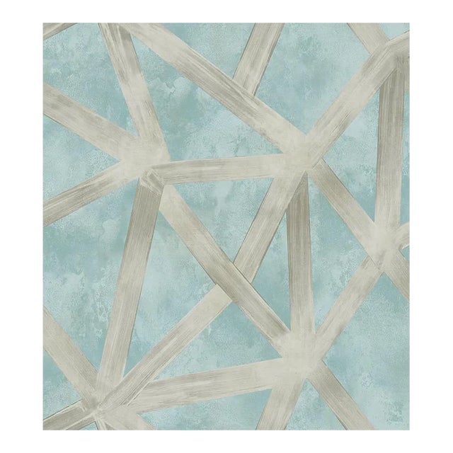 Sample - The House of Scalamandré Interstellar Wallcovering, Seafoam For Sale