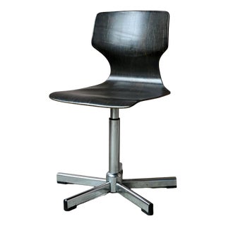 Pagwood Black Swivel Office Chair by Pagholz, 1970s For Sale