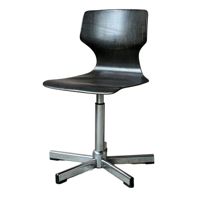 Pagwood Black Swivel Office Chair by Pagholz, 1970s For Sale