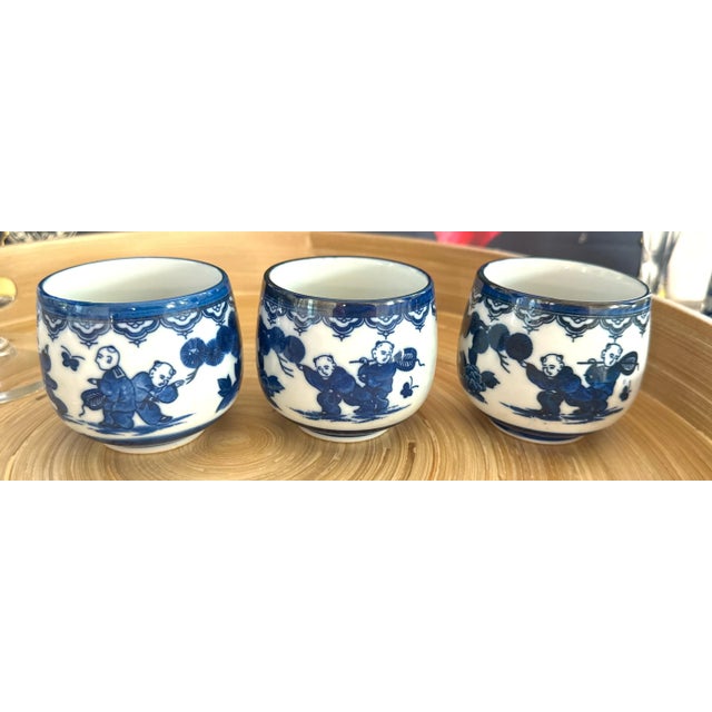 1960s Sake Set - "Boys Chasing Butterflies" For Sale In New York - Image 6 of 8