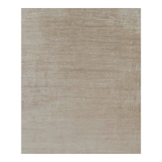 Rug & Kilim’s Oversized Modern Textural Rug in Beige-Brown Stripes and Striae - 14x17 For Sale