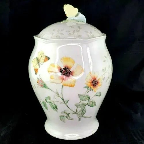 2000s Medium Lenox Butterfly Meadows Canister Cookie Jar For Sale - Image 10 of 10