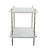 Contemporary Wood and Brass Faux Bamboo Legs White Sofa Side Table, For Sale - Image 3 of 10