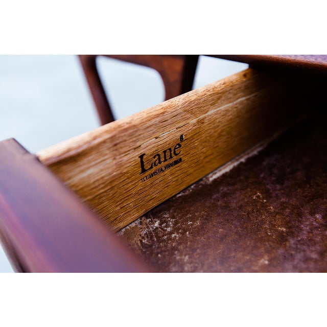 Wood 1960s Restored Mid Century Lane "Perception" Coffee Table With Basketweave Drawer For Sale - Image 7 of 12