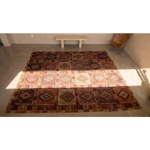 Red 19th Century Turkish Sivas Flat-Weave ( 9'6" x 13'4" - 290 x 406 ) For Sale - Image 8 of 9