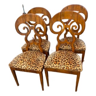 Mid 19th Century Superb Set of Four Austrian Biedermeier Dining Chairs For Sale