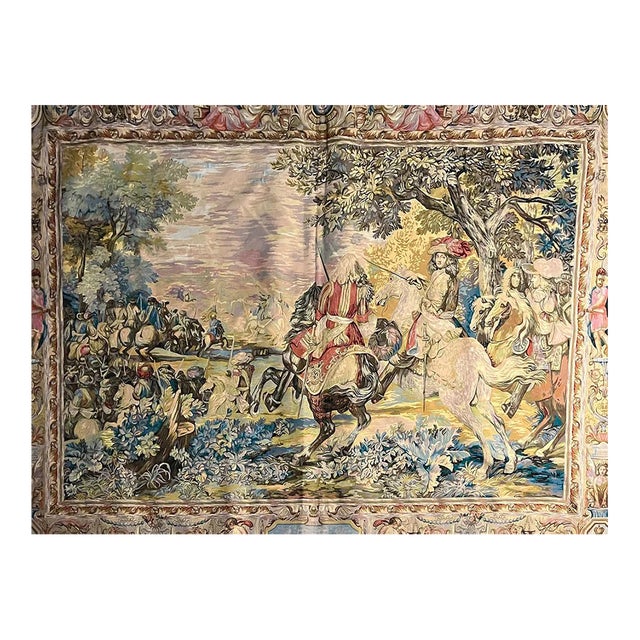Large Decorative Tapestry Depicting Louis XIV on Horseback, 20th Century Interpretation For Sale
