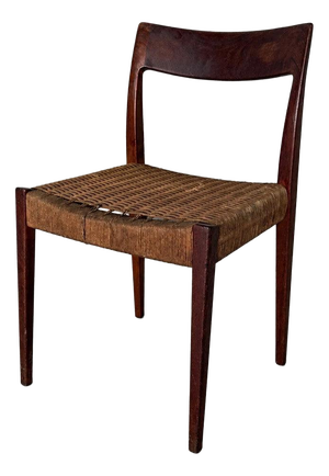 Danish Teak Pia Dining Chair with Rush Seat by Poul Cadovius, 1960s