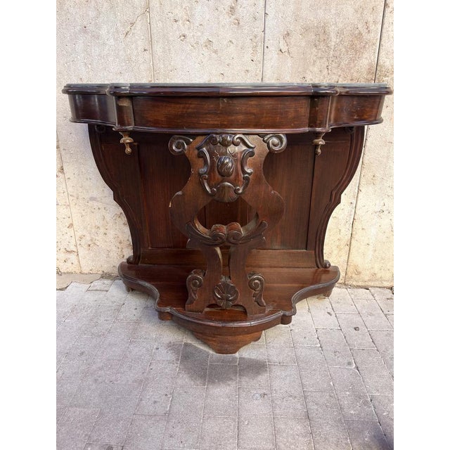 Antique Console Table with Grey Marble, 1890s For Sale - Image 10 of 11