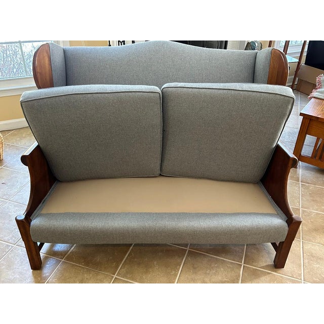 Stickley Vintage "Connecticut Valley" Wingback Loveseat Attributed to Stickley For Sale - Image 4 of 6