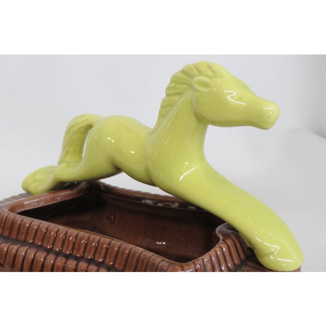 Mid 20th Century Mid Century Modern Ceramic Horse Figurine Planter 4644b For Sale - Image 5 of 14