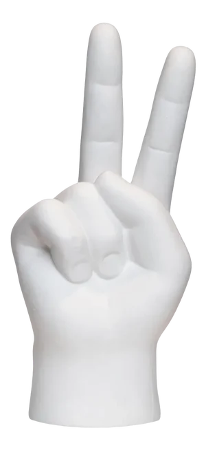 Interior Illusions Plus White Peace Sign Tabletop - 8" tall