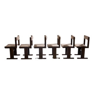 Gangsø Furniture Brutalist Dining Chairs, 1970s, Set of 6 For Sale