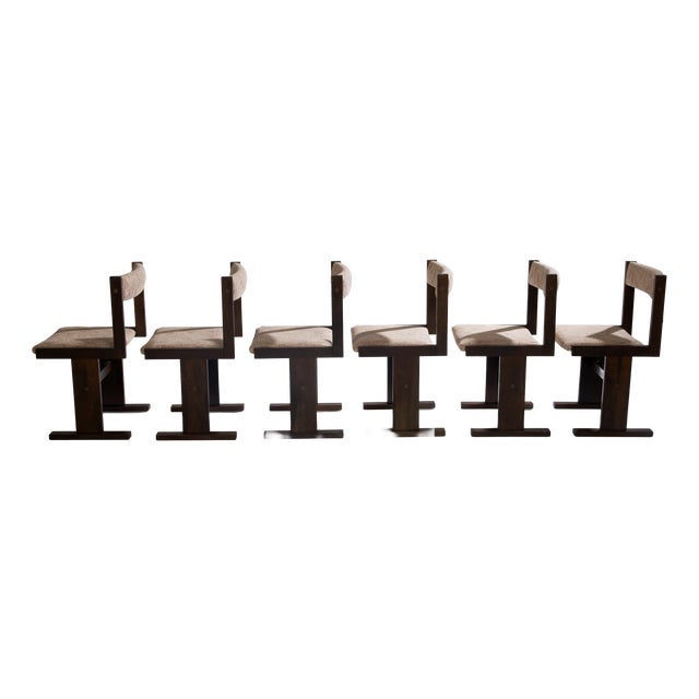 Gangsø Furniture Brutalist Dining Chairs, 1970s, Set of 6 For Sale