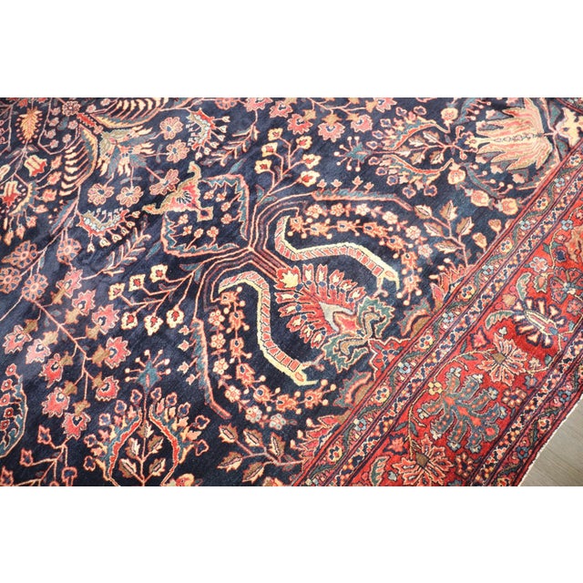 Navy Sarouk Ferehan Rug rug no.j5088 For Sale - Image 12 of 13