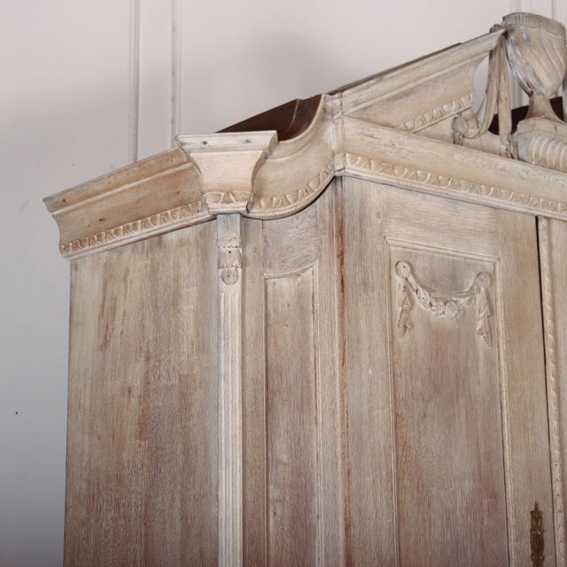 Dutch Linen Cabinet in Bleached Oak For Sale - Image 9 of 12