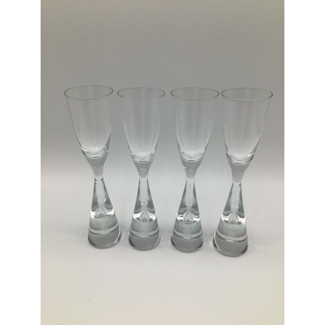 1950s 50’s Holmegaard Denmark Princess Teardrop Crystal Cordial Flutes by Bent Severin - Set of 8 For Sale - Image 5 of 9