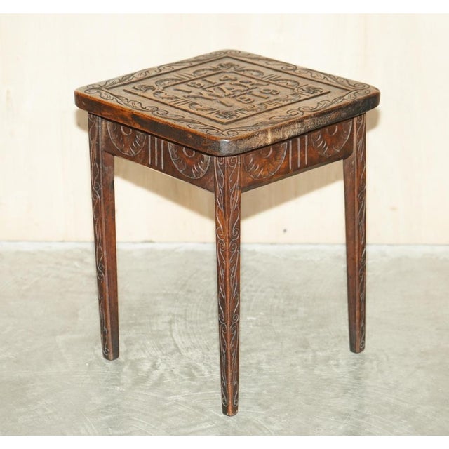 We are delighted to offer for sale this lovely one of a kind wwi commemorative hand carved side table. A good-looking...