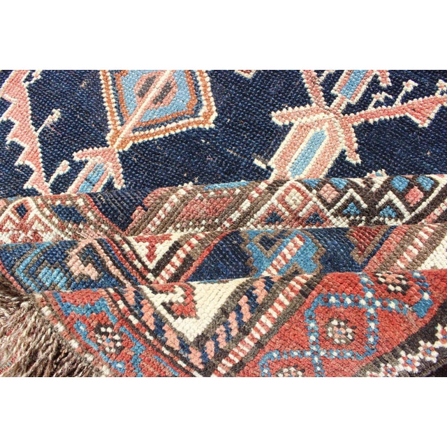 Geometric Design Antique Persian Afshar Rug With Multi-Layered Border For Sale - Image 11 of 13
