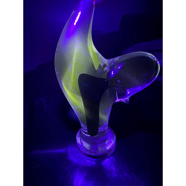 Murano Mid Century Blown Glass Rooster Antonio Da Ros for Cenedese Uranium For Sale In Atlanta - Image 6 of 9