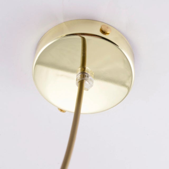 Vintage Suspension Light in White Milk Glass, Italy For Sale - Image 10 of 11