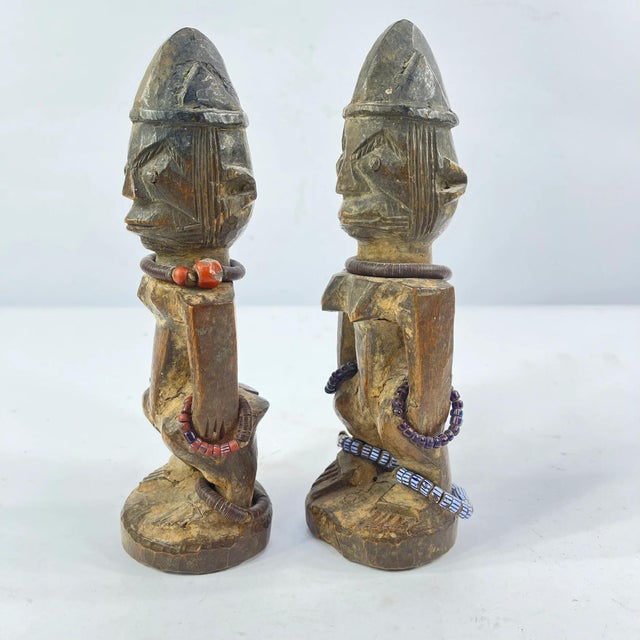 Early 20th Century Early 20th Century Yoruba Ibeji Pair of Twin Figures Nigeria MATTER COLLECTION For Sale - Image 5 of 10