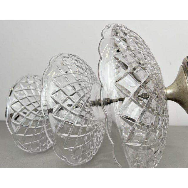 Vintage French Crystal Cut 3-Tier Serving Cake Stand For Sale - Image 13 of 14