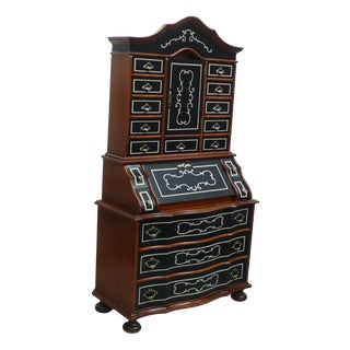 Baroque Style Secretary in Nutwood, 1960s For Sale