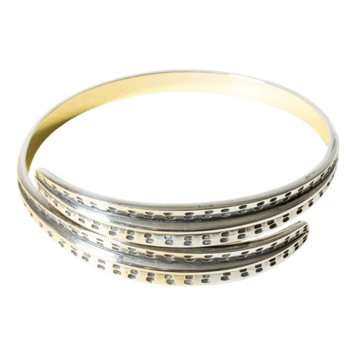 Mid-Century Silver Bangle from David Andersen, 1960s For Sale