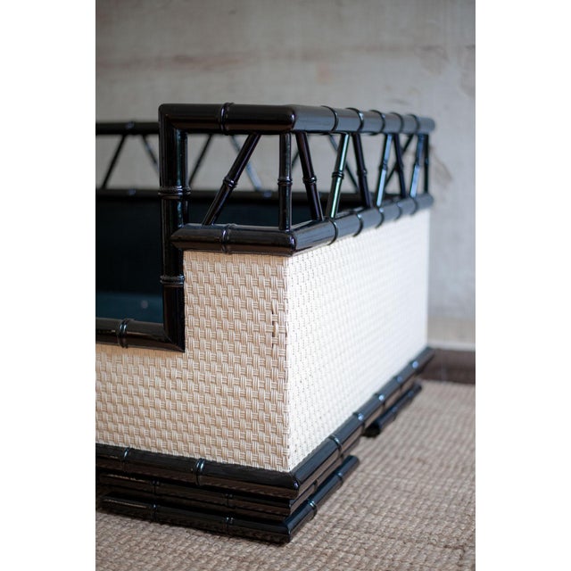 Lacquered Wood Daybed with Bamboo Effect, 1970s For Sale - Image 3 of 11