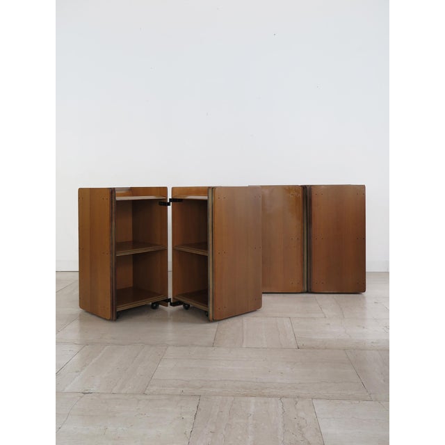 Pair of Italian bedside tables from the Artona series, designed by Afra & Tobia Scarpa and produced by Maxalto. Made of...