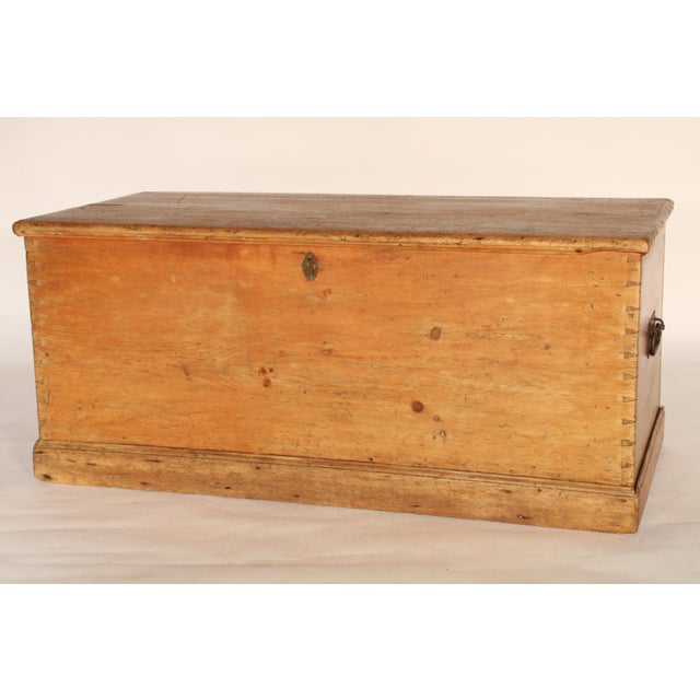 English Antique Pine Trunk For Sale - Image 3 of 15