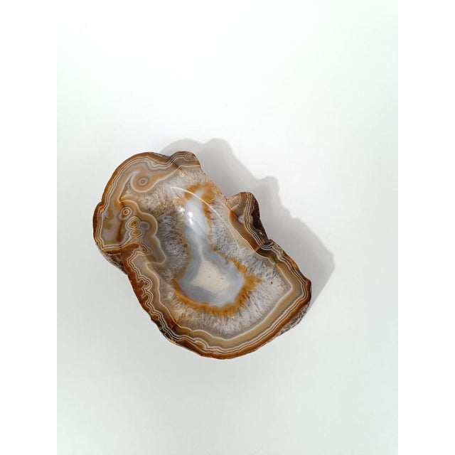 1970s Vintage Freeform Ashtray in Natural Carved Agate, 1970s For Sale - Image 5 of 17