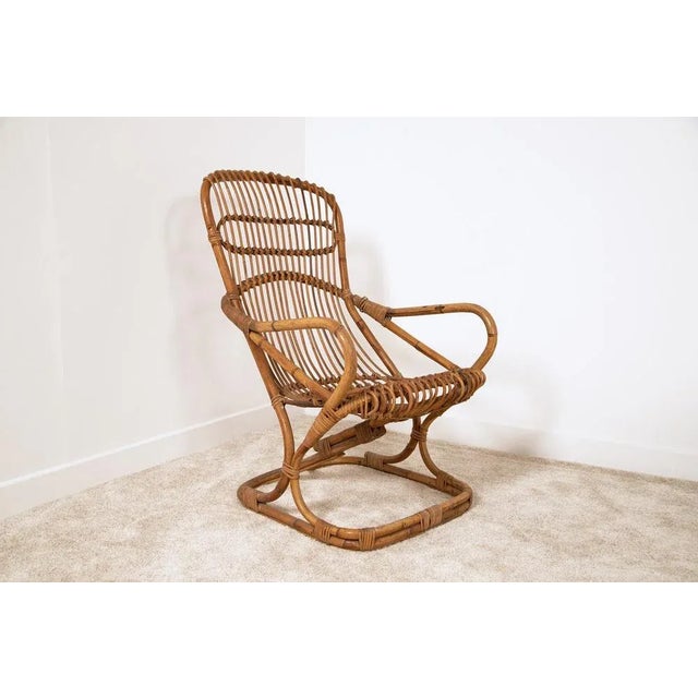 Bamboo Armchair attributed to Tito Agnoli For Sale - Image 6 of 6
