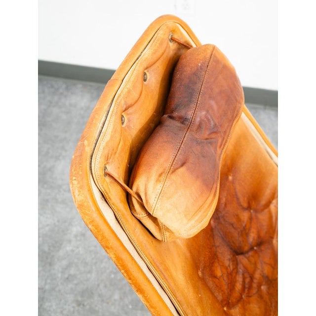 Mid Century Danish Modern Lounge Chair Attributed Dux Bruno Mathsson Jetson Brown Leather For Sale - Image 12 of 12