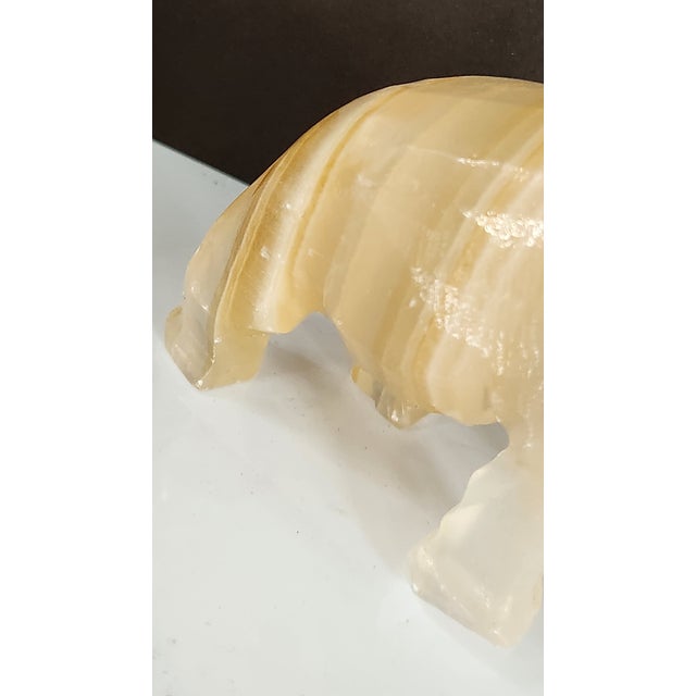 Pair of Vintage Hand-Carved Honey Onyx Elephant Figurines For Sale In New York - Image 6 of 16