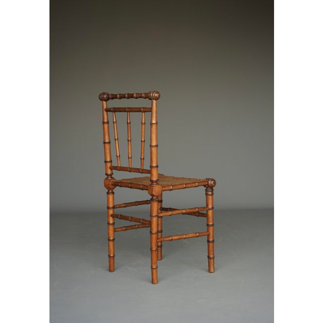 Brown Antique American Faux Bamboo Side Chair, 1880s For Sale - Image 8 of 15