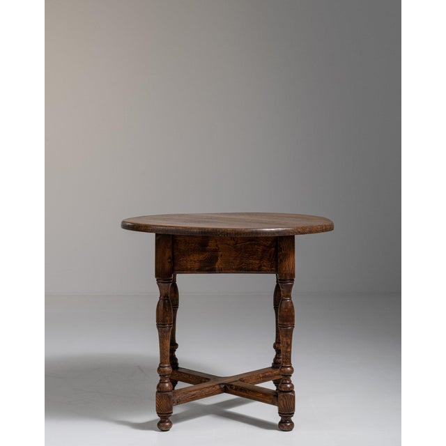 Wood 1970s French Chestnut Brown Neo-Renaissance Oak Table in Original Patina For Sale - Image 7 of 15