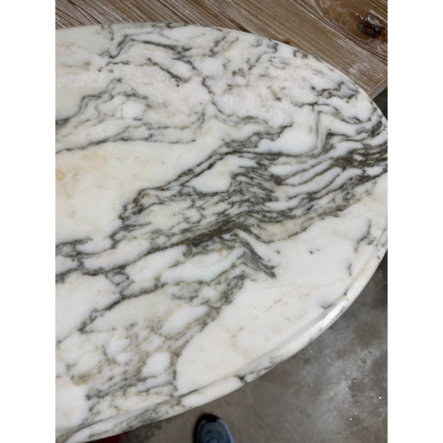 Victorian Vintage Oval Victorian Mahogany Wood Marble Coffee Table For Sale - Image 3 of 10