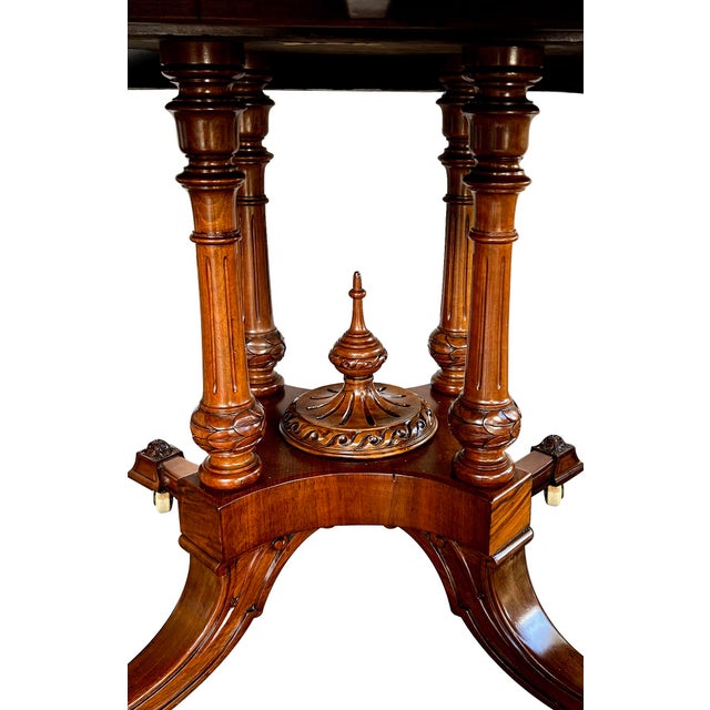 An English Burr Walnut and Marquetry Tilt-Top Oval Breakfast/Center Table For Sale - Image 4 of 13