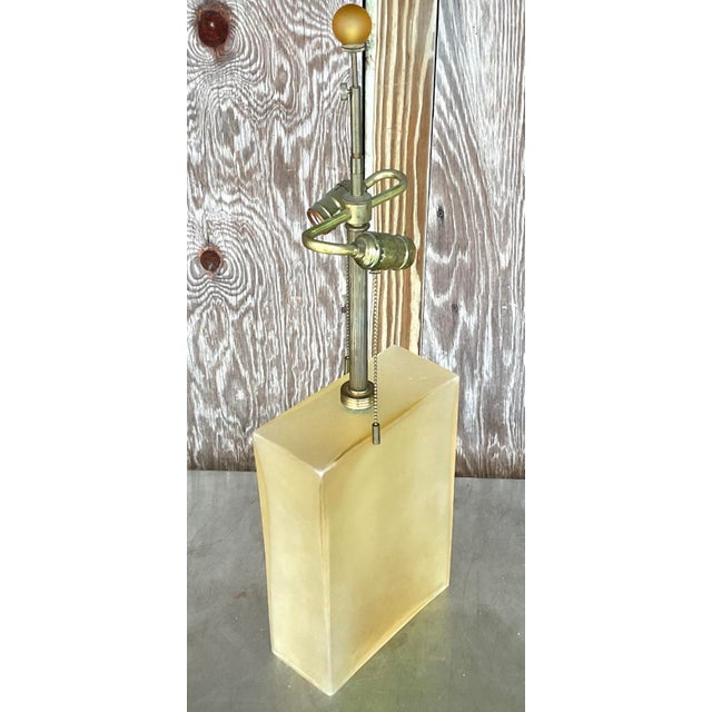 Boho Chic Vintage Boho Signed John Hutton for Donghia Glass Lamp For Sale - Image 3 of 8