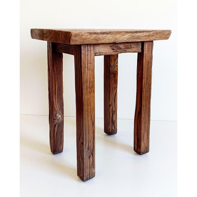 Spanish Colonial Rustic Oak Stool For Sale - Image 12 of 18