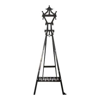 English Chinoiserie Style Ebonized Pagoda Artists Easel For Sale