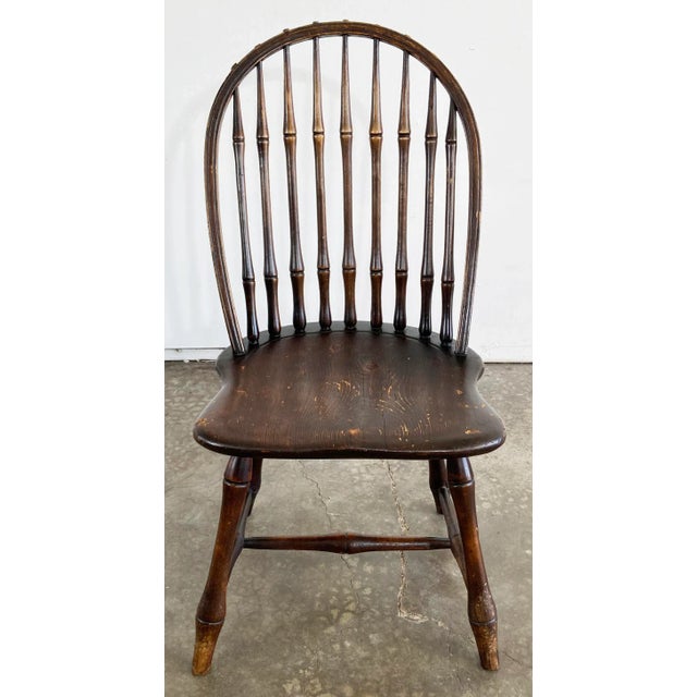 Antique Windsor Style Spindle Wood Chair For Sale - Image 4 of 12