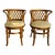 1970’s Vintage Lattice Back Rattan Bamboo Wicker Cane Horseshoe Chairs - A Pair For Sale