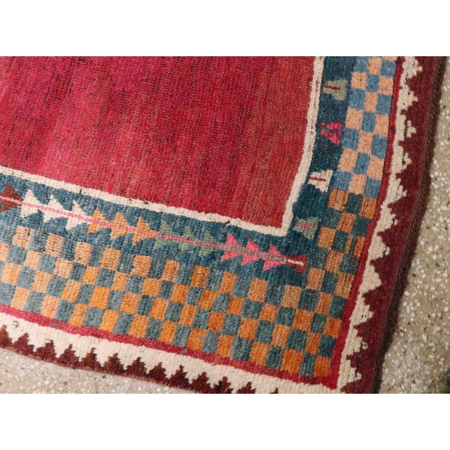 Raspberry Red Galerie Shabab Collection Antique Persian Gabbeh Rug For Sale - Image 8 of 9