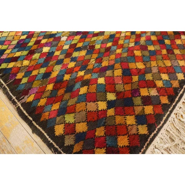 1930s Multicolor Diamond Antique Jerusalem Rug 4'11" X 7' Handknotted Wool Carpet For Sale In New York - Image 6 of 6