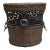 Vintage Woven Rattan & Ornate Metal Storage Basket Chest For Sale