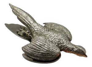 French Silver-Plate Pheasant Note Clip
