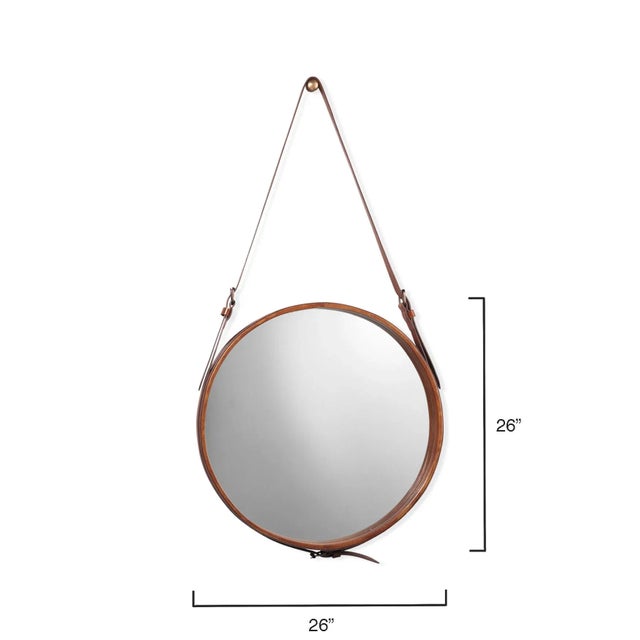 This gorgeous wall mirror brings the natural allure of rugged buffalo leather cowhide into your home as the frame and...